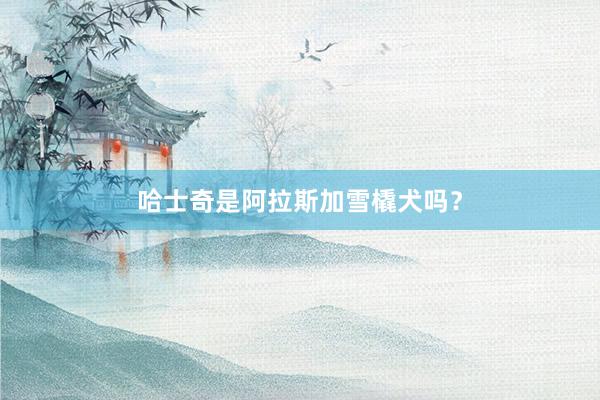 哈士奇是阿拉斯加雪橇犬吗?